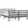 Grey Solid Pine Bed Frame 140x190 cm - Modern & Stylish