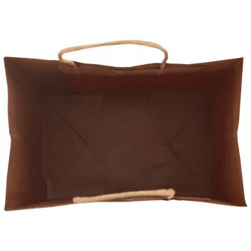 Eco-Friendly Green Paper Bags with Handles - 50 pcs