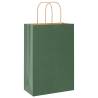 Eco-Friendly Green Paper Bags with Handles - 250 pcs