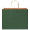 Eco-Friendly Green Paper Bags with Handles - 250 pcs