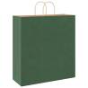 Eco-Friendly Green Paper Bags with Handles - 250 pcs