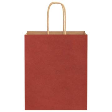 Buy Red Paper Bags with Handles - 50 pcs | HipoMarket UK