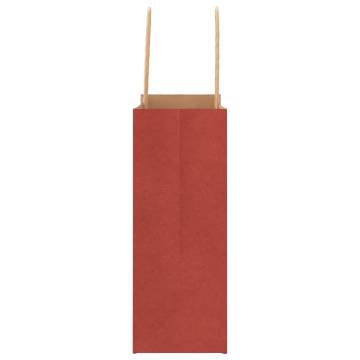 Buy Red Paper Bags with Handles - 50 pcs | HipoMarket UK