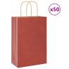  Paper Bags 50 pcs with Handles Red 21x11x31 cm Colour red Size 22 x 11 x 31 cm Quantity in Package 50 