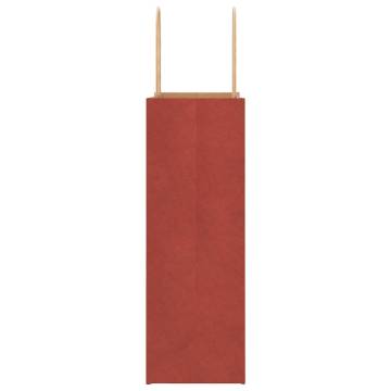 50 Red Paper Bags with Handles | Sustainable & Durable