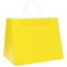 Yellow Paper Bags with Handles - 50 Pcs | Hipo Market