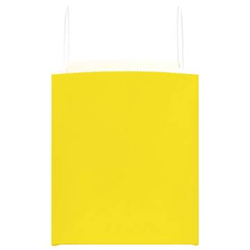 Yellow Paper Bags with Handles - 50 Pcs | Hipo Market