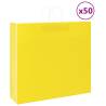 Durable Yellow Paper Bags with Handles - 50 pcs | Hipomarket