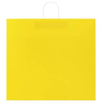 Durable Yellow Paper Bags with Handles - 50 pcs | Hipomarket