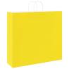 Durable Yellow Paper Bags with Handles - 50 pcs | Hipomarket