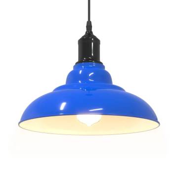 Adjustable E27 Pendant Lamp - Gloss Dark Blue, Ø 31 cm