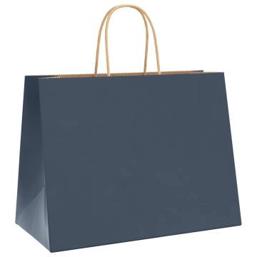 Blue Paper Bags with Handles - 50 pcs | Eco-Friendly Packaging