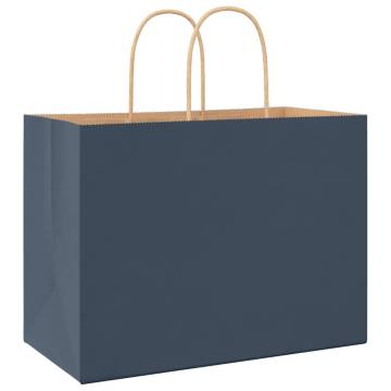 Blue Paper Bags with Handles - 50 pcs | Eco-Friendly Packaging