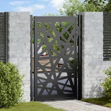 Elegant Black Steel Garden Gate - 105x155 cm | HipoMarket