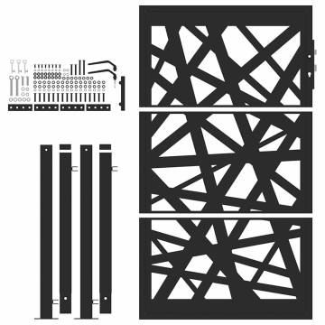 Elegant Black Steel Garden Gate - 105x155 cm | HipoMarket