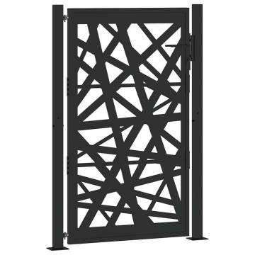 Elegant Black Steel Garden Gate - 105x155 cm | HipoMarket