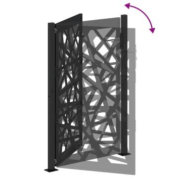 Elegant Black Steel Garden Gate - 105x155 cm | HipoMarket