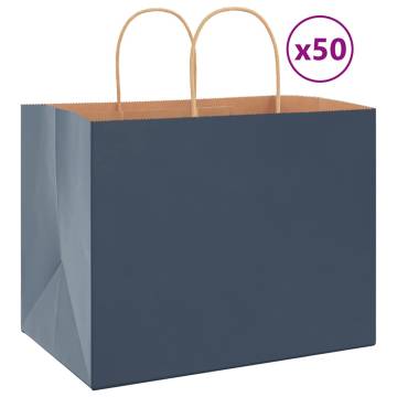 Paper Bags 50 pcs with Handles Blue – Eco-Friendly & Durable