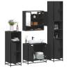  4 Piece Bathroom Furniture Set Black Engineered Wood Colour black Number of 1 