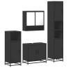 4 Piece Bathroom Furniture Set - Black Engineered Wood