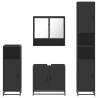 4 Piece Bathroom Furniture Set - Black Engineered Wood