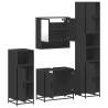 4 Piece Bathroom Furniture Set - Black Engineered Wood