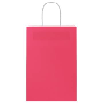 Paper Bags with Handles Pink - 50 Pcs | Sustainable Packaging