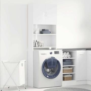 High Gloss White Washing Machine Cabinet | 64x24x190 cm