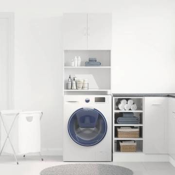 High Gloss White Washing Machine Cabinet | 64x24x190 cm