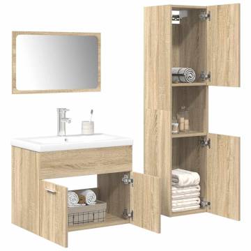 4-Piece Sonoma Oak Bathroom Furniture Set - Durable & Stylish