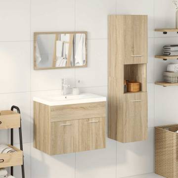 4-Piece Sonoma Oak Bathroom Furniture Set - Durable & Stylish