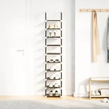 10-Tier Black Shoe Rack - Organize Your Shoes Effortlessly