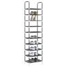 Shoe Rack 10-Tier Black - Space-Saving Storage Solution