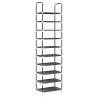 Shoe Rack 10-Tier Black - Space-Saving Storage Solution