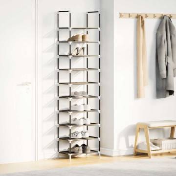 Shoe Rack 10-Tier Black - Space-Saving Storage Solution