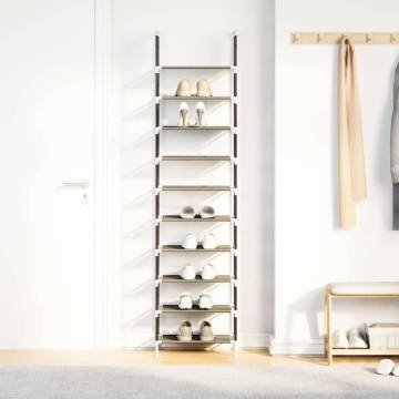 Shoe Rack 10-Tier Black - Space-Saving Storage Solution