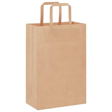 250 Brown Paper Bags with Handles - Sustainable & Versatile