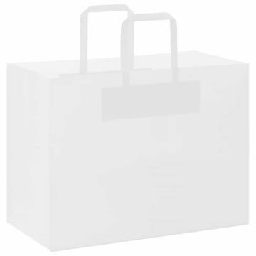 White Paper Bags 50 pcs with Handles - Eco-Friendly & Durable