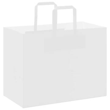 White Paper Bags 50 pcs with Handles - Eco-Friendly & Durable