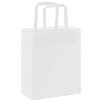 250 White Paper Bags with Handles - Eco-Friendly Packaging