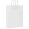 Eco-Friendly White Paper Bags with Handles - 250 pcs