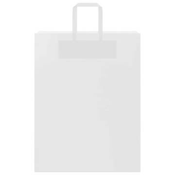 Eco-Friendly White Paper Bags with Handles - 250 pcs