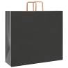 250 Pcs Black Paper Bags with Handles - Durable & Eco-Friendly