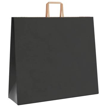 250 Pcs Black Paper Bags with Handles - Durable & Eco-Friendly