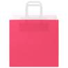 Eco-Friendly Pink Paper Bags with Handles - 250 pcs | Hipomarket