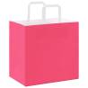 Eco-Friendly Pink Paper Bags with Handles - 250 pcs | Hipomarket