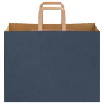 Blue Paper Bags with Handles - 50 pcs | Sustainable & Durable