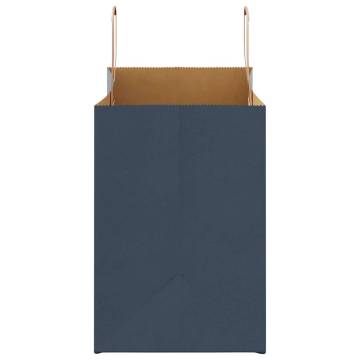 Blue Paper Bags with Handles - 50 pcs | Sustainable & Durable