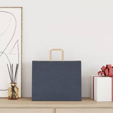 Blue Paper Bags with Handles - 50 pcs | Sustainable & Stylish