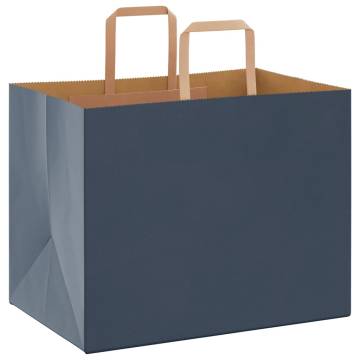 Blue Paper Bags with Handles - 50 pcs | Sustainable & Stylish